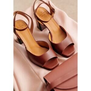 Sézane Les Souliers Maxine High Slingback Block Heel Sandals - EU 40